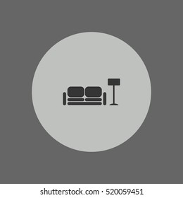 sofa and lamp icon illustration vector illustration, can be used for mobile and web design