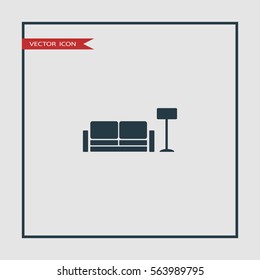 sofa and lamp icon illustration vector illustration, can be used for mobile and web design.