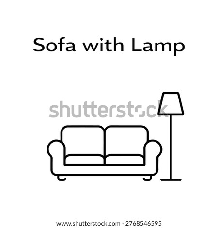 Sofa with lamp line icon
vector line icon on a white background