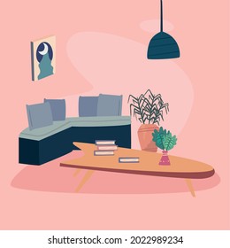 sofa and lamp livingroom scene