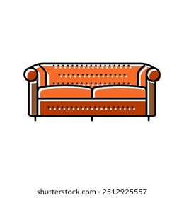 Vector de icono de color de cuero de sofá. muestra de cuero de sofá. ilustración de símbolo aislado