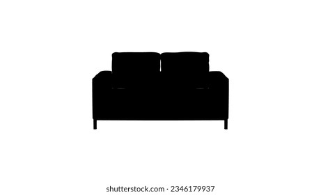 Sofa leather silhouette, high quality vector