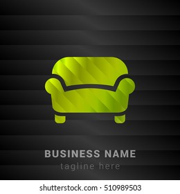 Sofa Lime Green and Black silk fashion premium icon / Logo