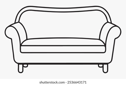 Sofa line art icon illustration