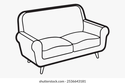 Sofa line art icon illustration