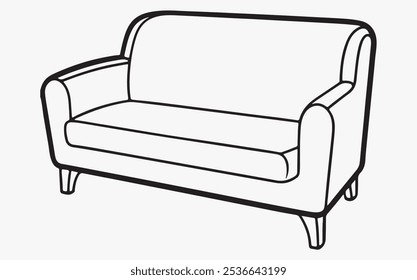 Sofa line art icon illustration