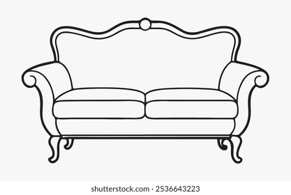Sofa line art icon illustration