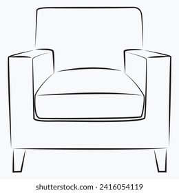 sofa line art illustration vector design