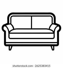 Icono de Arte vectorial de arte de línea de sofá