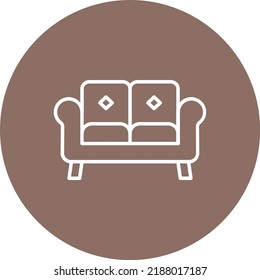 Sofa line circle icon vector image. Can also be used for web apps, mobile apps and print media.