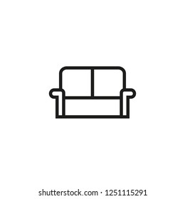 Sofa line icon. Couch, cozy, house. Furniture concept. Vector illustration can be used for topics like living room, interior, relaxing 