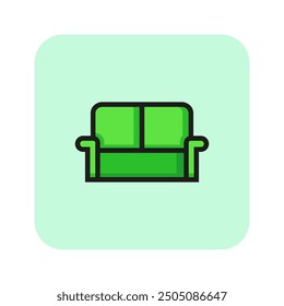 Sofa line icon. Couch, cozy, house. Furniture concept. Vector illustration can be used for topics like living room, interior, relaxing