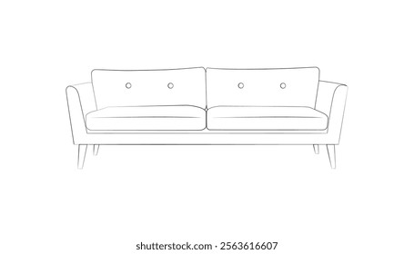 Sofa line icon. Furniture outline symbol for living room. Vector illustration of modern sofa.