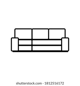 Icono de línea de Sofa aislado en fondo blanco. Sofá para sala.