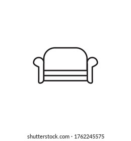 Sofa line icon on white background. Vector illustration eps 10.