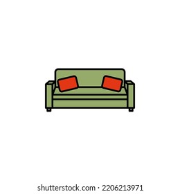 sofa line icon on white background. Signs and symbols can be used for web, logo, mobile app, UI, UX