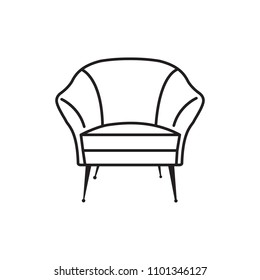 Sofa line icon vector illustration