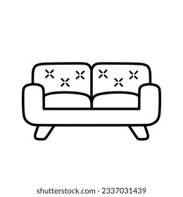 sofa line icon vector. Living room furniture.