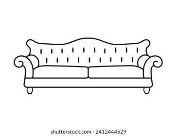 Sofa line Icons. Furniture design. Collection of sofa illustration. Modern furniture set isolated on white background.