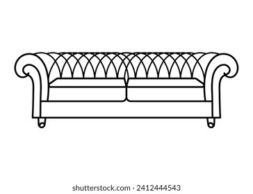 Sofa line Icons. Furniture design. Collection of sofa illustration. Modern furniture set isolated on white background.