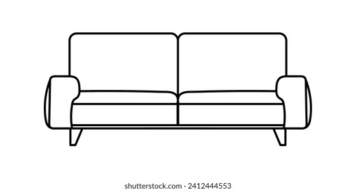 Sofa line Icons. Furniture design. Collection of sofa illustration. Modern furniture set isolated on white background.