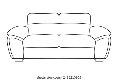 Sofa line Icons. Furniture design. Collection of sofa illustration. Modern furniture set isolated on white background.