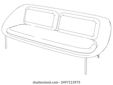 Sofa line Icons. Furniture design. Collection of sofa illustration. Modern furniture set isolated on white background.