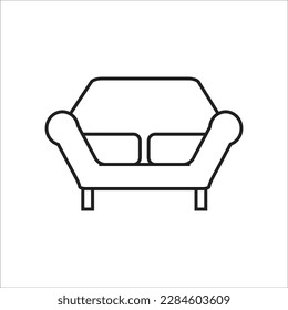 icono de vector nuevo de línea de sofá