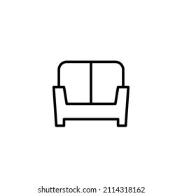 Sofa, line style signboard for mobile concept and web design. Symbol, logo illustration. Perfect vector graphics sofa line icon. living room furniture. modern couch icon vector design.
