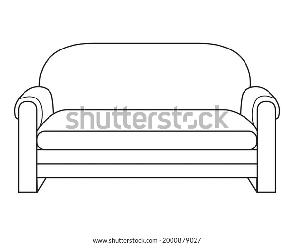 Sofa Line Vector Illustration Isolated On Stock Vector (Royalty Free ...