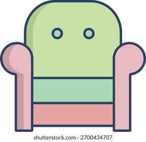 Diseño de icono de color lineal de sofá