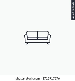 Sofa, linear style sign for mobile concept and web design. Symbol, logo illustration. Pixel perfect vector graphics