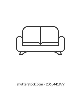 Sofa, linear style sign for mobile concept and web design. Symbol, logo illustration.