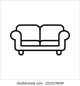 Sofá, señal de estilo lineal para concepto móvil y diseño web. Símbolo, ilustración del logotipo. Gráficos vectoriales perfectos para píxeles