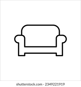 Sofa, linear style sign for mobile concept and web design on white background