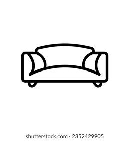 Sofa, linear style sign for mobile concept and web design. Symbol, logo illustration. Pixel perfect vector graphics