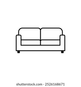 Sofá, sinal de estilo linear para conceito móvel e web design. Símbolo, ilustração de logotipo. Gráficos de vetor perfeitos com pixel