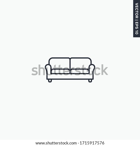 Sofa, linear style sign for mobile concept and web design. Symbol, logo illustration. Pixel perfect vector graphics Foto stock © 