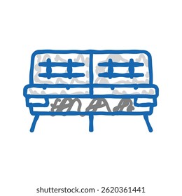 sofa sala de estar ícone doodle esboço vetor. sinal de sala de estar sofá. ilustração símbolo isolado