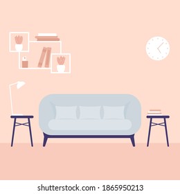 Sofa in the living room, vector art
