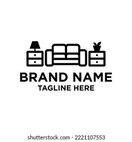 Sofa Logo Design Template Inspiration, Vector Illustration.