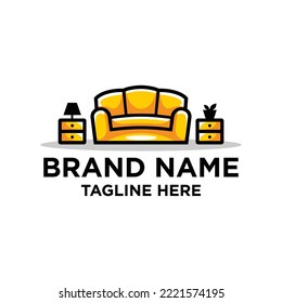 Sofa Logo Design Template Inspiration, Vector Illustration.