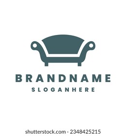 estilo de la línea de diseño de iconos del logotipo del sofá.