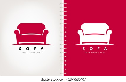 Sofa Logo Vector. Upholstered Furniture Design.