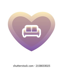 sofa love logo gradient design template icon