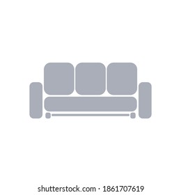 sofa minimalism gray. polish 2d flat vector