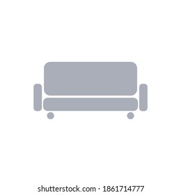 sofa minimalism gray. polish 2d flat vector