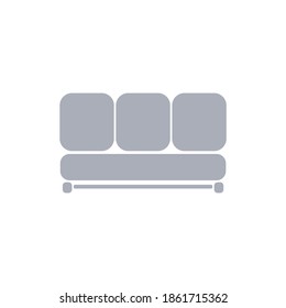sofa minimalism gray. polish 2d flat vector