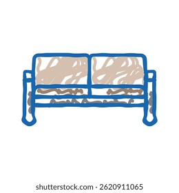 sofa minimalistic stylish doodle icon sketch vector. sofa minimalistic stylish sign. isolated symbol illustration