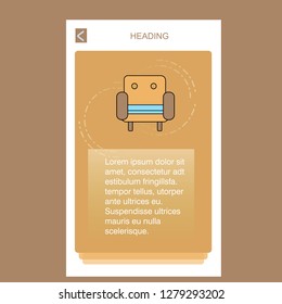 Sofa  mobile vertical banner design design. Vector